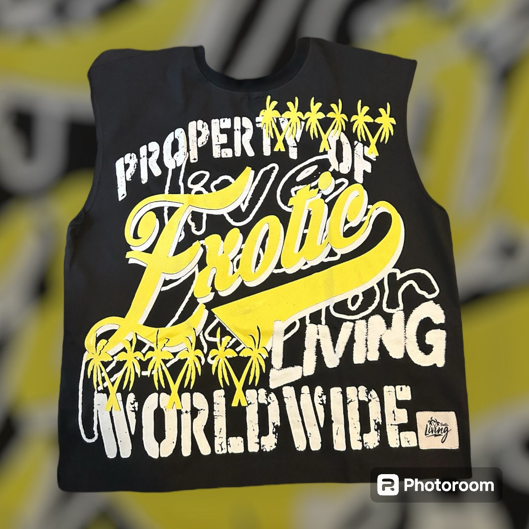 Black + Yellow Sleevless Shirts